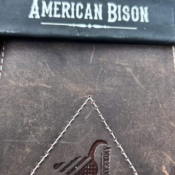 American Bison Brown Genuine Leather Wallet Western Rodeo Cowboy Father’s Day Ne - Picture 11 of 12